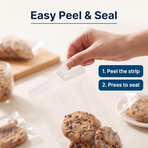 5" X 7" Self-Sealing Cellophane Bags (200 Count) Clear Cookie Bags - Image 4