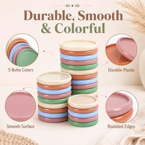 45pcs 2" 1-3/8" 1" Boho Discbound Discs Colorful Plastic Binder Rings - Image 3
