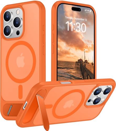 Temdan Magnetic Compatible with iPhone 16 Pro Case, [Built-in Invisible Kickstand][Compatible with MagSafe][Military Grade Shockproof] Slim Translucent Matte Phone Case for iPhone 16 Pro 6.3" by Temdan