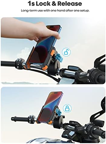 Lamicall Motorcycle Bike Phone Mount, 1s Lock Bike Phone Holder - Image 4