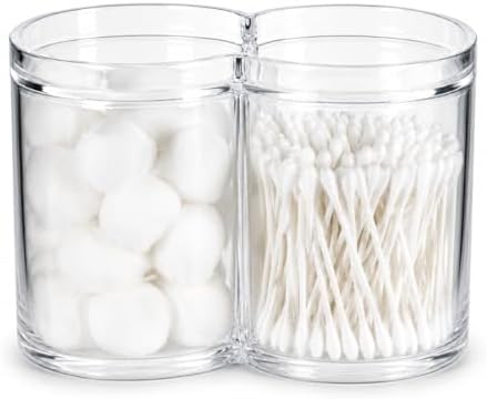 ForPro 28oz/20oz Clear Acrylic 2-Compartment Apothecary Jar with Lid by ForProProfessionalCollection