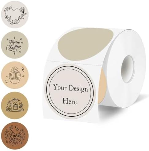 2 Inch Round Thermal Label Stickers, Circle Thermal Stickers Labels, Waterproof Direct Thermals Printer Label-300 Sheets/Autumn Colors by Unknown