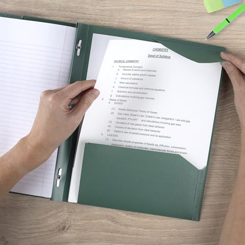 Five Star 2-Pocket Plastic Folder with Stay-Put Tabs and Prong Fasteners, Holds 8.5" x 11" Paper, Assorted Colors, 4 Pack (340300B) - Image 6