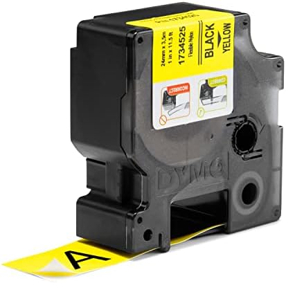 DYMO Industrial Labels, 1", Flex Nylon, Black on Yellow - Image 2