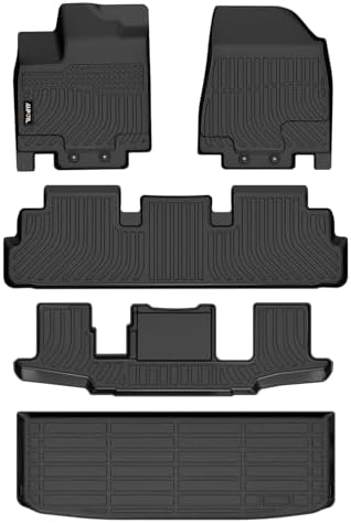 AIPOIL® Floor Mats & Cargo Liner Set for Nissan Pathfinder 2026 2025 2024-2022 (Only fit 7 Passenger Models) All Weather Protection TPE Anti-Slip Automotive Full Set Custom Car Mats Accessories by AIPOIL