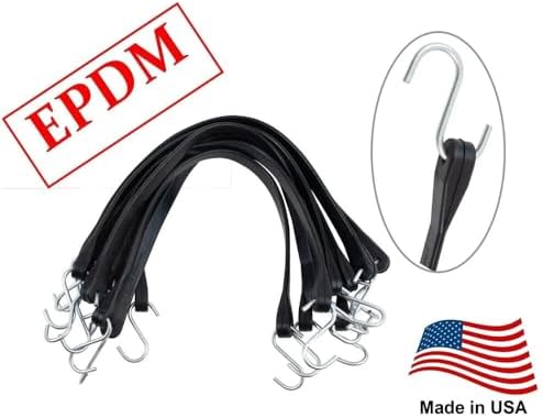 Mytee Products 21" EPDM Rubber Tarp Bungee Straps – 100 Pack, Made in USA, 150% Max Stretch Heavy Duty Weather-Resistant Tarp Straps for Flatbed Trucks, Trailers, Cargo & Outdoor Tie-Down Use - Image 3