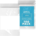 GPI 4"x6" Zip Bags, 100 Pack, 4 Mil Heavy Duty, Write with White by GPI