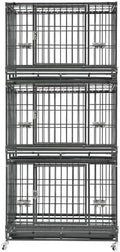 Homey Pet Three Tier 37" Heavy Duty Stackable Dog Crate with Wheels by HomeyPet