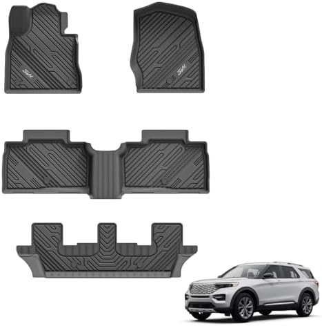3W Floor Mats Custom Fit for 2020-2025 Ford Explorer 7 Passenger by 3W