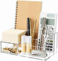 HBlife Acrylic Desk Organizer with Drawer, Pen & Pencil Holder, Multifunctional Desktop Caddy for Office Supply and Organization (Clear) by HBlife
