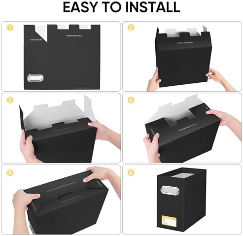 BALEINE 2PK File Organizer Box, Cardboard File Folder Organizer with Handle - Image 6