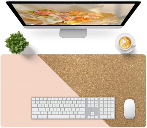 Bloss Pink Desk Mat, Leather Desk Pad, Desk Matt for Desktop, Waterproof Desk Pad Mat, Computer Mat for Office Work/Home/Decor/Desk Protector/Cover(31.5 x 15.7 Inches) by Bloss