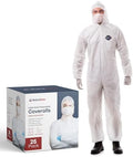 Medical Nation Hazmat Suits Disposable | 25 Pack | Light Duty Disposable Coveralls Men | with Attached Hood - Overall Protective Chemical Suit for Men & Women, Disposable Paint Suit - Size 5X-Large by MEDICALNATION