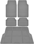 CAR PASS Gray Rubber Car Floor Mats & Cargo Liners, All Weather Car Mats & Trunk Mats,Waterproof Automotive Floor Mats Trim to Fit for Most Cars Sedans SUVs Vans, Durable Heavy Duty Anti-Slip, Gray by CARPASS
