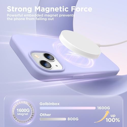 GolbinBox Magnetic for iPhone 15 Case, Silicone Cover, Lilac - Image 3