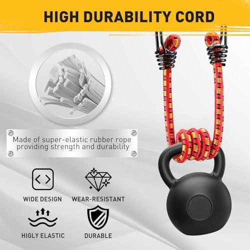 30-Piece 12" 18" 24" Elastic Bungee Cords with Hooks: Bungee Cords Heavy Duty Outdoor, Bungie Cord Bundle Assortment with Metal Hook, Bungee Straps for Kayaking, Camping, Garage Storage - Image 4