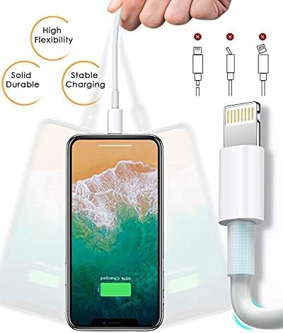 4 Pack [Apple MFi Certified] Apple Charging Cables 10ft, iPhone Chargers, Lightning Fast iPhone Charging Cord for iPhone 12/11/11Pro/11Max/ X/XS/XR/XS Max/8/7, ipad(White) (4pack(10ft), Purple, 4) - Image 4