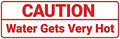 Standard Caution Water Gets Very Hot Sign (White/Red) - Medium 5 Pack by SignsByLITA