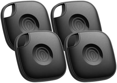 Life360 Tile - Bluetooth Tracker, Keys Finder and Item Locator for Keys, Bags and More. Phone Finder. Both iOS and Android Compatible. 4-Pack (Black) by Life360