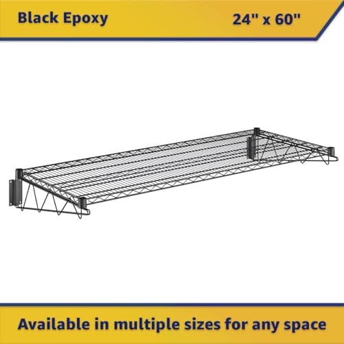24" x 60" Wire Black Epoxy Wall Mount Shelf, Commercial Fixed Wall Mount Rack, NSF, Metal Floating Shelving for Kitchen, Stock Rooms, Home and Hotel - Image 4