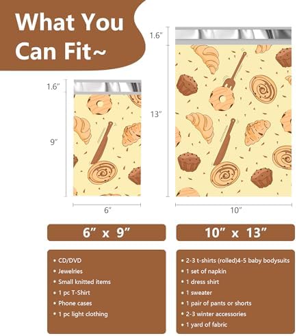 Poly Mailers 6x9 Inch, 100 Pack, Croissant Self-Seal Shipping Bags - Image 2