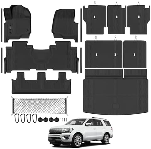 TPE Floor Mat Set for 2018-2024 Ford Expedition Max 8 Seats by TongamaAllWeatherFloorMats