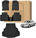 PELEUS Floor Mats Custom Fit for 2008-2012 Honda Accord Sedan 4-Door (Not for Coupe), 4PC Full Set All Weather Car Liners Includes 1st 2nd Row Front Rear Seat Mats and Trunk Mat Cargo Liner, Black by Unknown