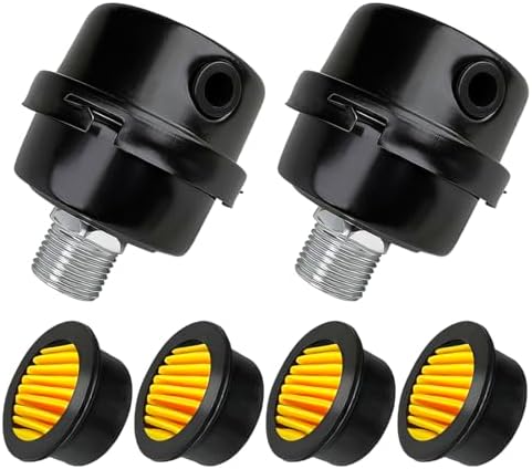 2 Pcs 1/2" Thread Air Compressor Silencer Filter, 20mm Metal Noise Muffler, Intake Filter Replacement for Generators, Blowers, Exhaust Ports, Air Compressor Parts by Unknown
