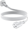 Flat Plug 3Ft Short Extension Cord, White 90-Degree Plug Low Profile Power Adapter, 3-Prong Indoor Grounded Small Extension Cord 16AWG 13A 1625W 1 Pack by LitStar