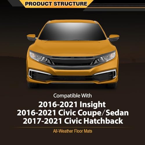 G-PLUS TPE Cargo Liners Fit Honda Insight & Civic 2016-2021, 3PCS - Image 2