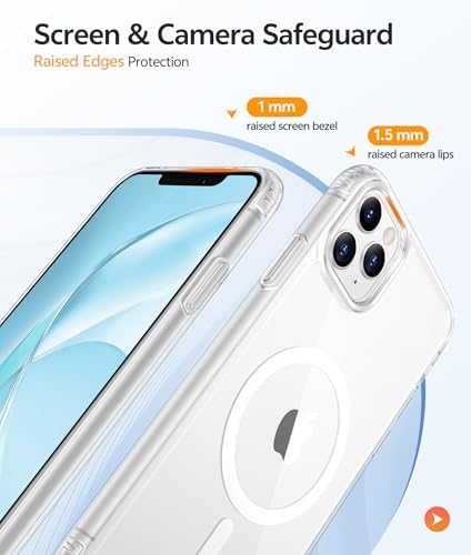FNTCASE for iPhone 11 Pro Max Case Clear, Fit for Magsafe, Anti Yellowing - Image 4