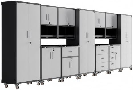 11-Piece Garage Storage Cabinets System Heavy Duty Workshop Set by FLIXELIO