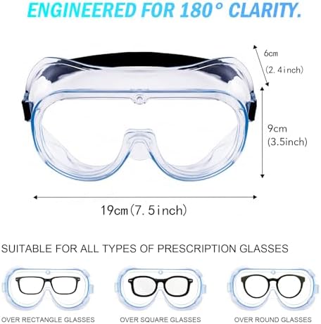 5 Pack Safety Goggles, Protective Safety Glasses, Soft Crystal Clear Eye Protection - Perfect for Construction, Shooting, Industrial, and More - Image 4