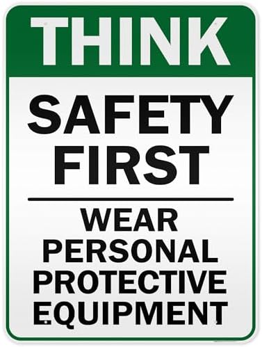 Think Safety First Wear Personal Protective Equipment Sign, 36"x48" by MySignCenter