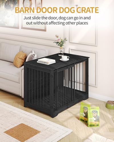 Hzuaneri 43.3" XL Dog Crate Furniture Indoor Dog Kennel with Barn Door - Image 7