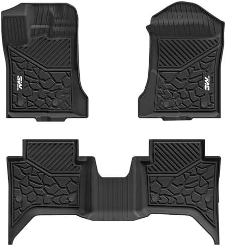 3W Floor Mats Fit for Ford Ranger SuperCrew 2024-2026 1st & 2nd Row by 3W