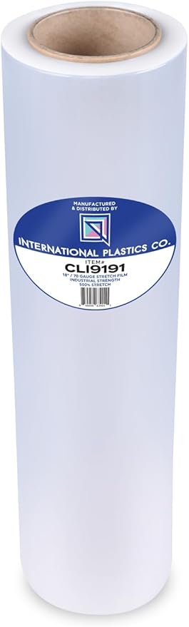 International Plastics Co. 18" 70 Gauge Plastic Stretch Film/Wrap 1500ft 500% by InternationalPlasticsCo
