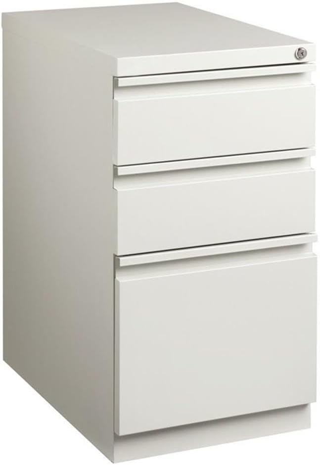 Scranton & Co 3-Drawer Modern Metal Mobile Pedestal File Cabinet in Light Gray by Unknown