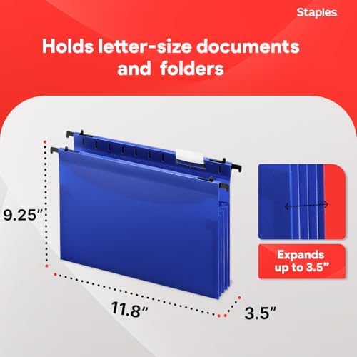 Staples Poly Expanding Hanging File Pockets, Letter Size, 5/Pack - Image 3