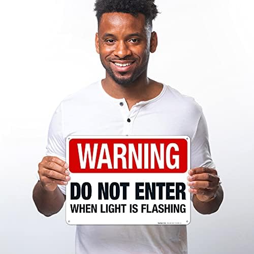 Warning Do Not Enter When Light is Flashing Sign, - Image 2