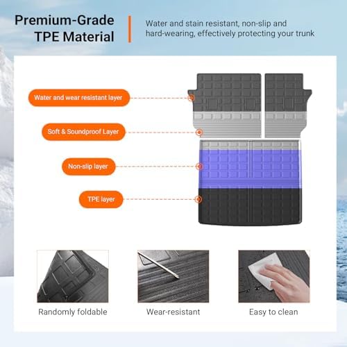 powoq Cargo Mat & Backrest Mats Compatible with 2019-2023 Jeep Cherokee - Image 5