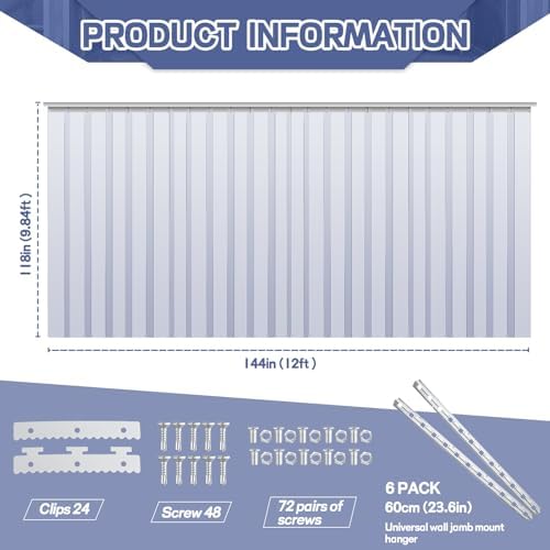 Juexica 142 X 118 Inch Clear Freezer Door Curtain Plastic Strips - Image 2