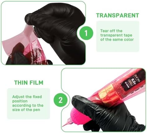 Large Size Tattoo Machine Covers, 200Pcs Sealable Tattoo Pen Sleeves Machine Bags 2.5" x 7.1" Pen Covers, Disposable Cartridge Tattoo Machine Bags XL,4 Colors（BLACK) - Image 4