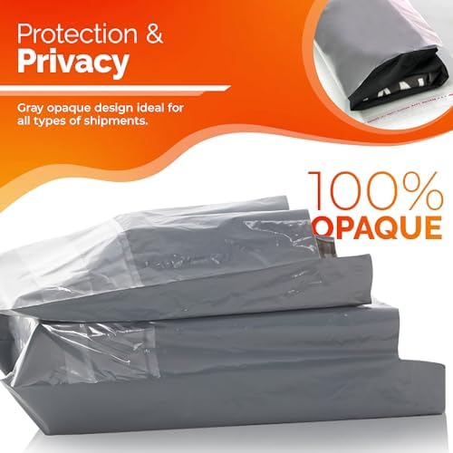 Poly Mailers Shipping Bags (30 Pack) — Self-Seal Plastic Mailing Envelopes, 3 Sizes incl. 8x12, poly mailers 10x13 & 14x19 — Tear & Water-Resistant Plastic Shipping Bags for Clothing Not Padded, Grey - Image 4