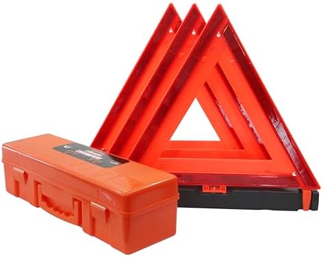 WORKKOOL 3 Pack Foldable Warning Reflective Triangles with Carrying Case, Heavy Base Roadside Triangles for Vehicles Breakdown, Safty Reflector DOT Approved(Sand Filled)… by WORKKOOL
