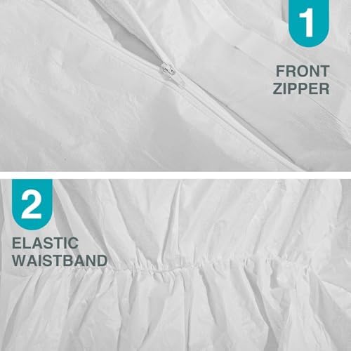 FURWEY Hazmat Suits 25 Pack Disposable Coveralls, with Elastic Wrists, Ankles, Available in 5 sizes - Image 5