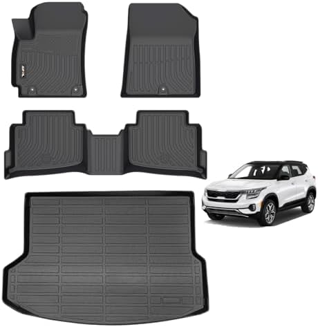 AIPOIL® Custom Fit Floor Mats & Cargo Liner Set for 2020-2023 Kia Seltos, All Weather Protection Waterproof Non-Slip Stain Resistant Durable TPE Liners with High Edge & Easy Installation by AIPOIL
