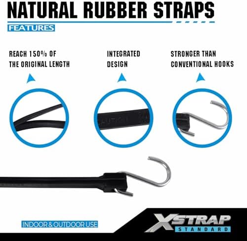 XSTRAP STANDARD 21" 100% EPDM Bungee Cords 20PK Natural Rubber Tarp Straps - Image 6