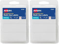 Avery Multi-Use Removable Labels, 1" x 3", White, Non-Printable, 72 Blank Labels Total (6728) (Pack of 2) by Avery