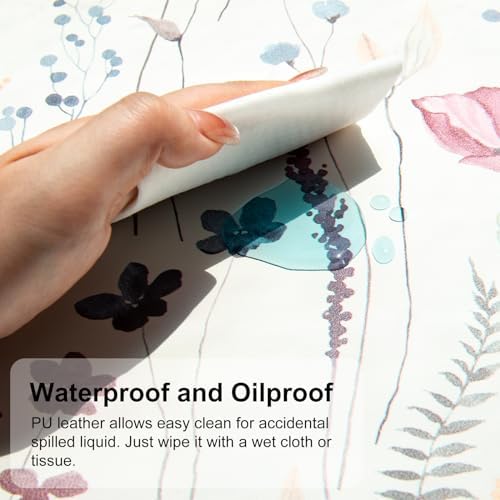 QiyI PU Leather Large Mouse Pad, Office Decor, 31.5" x 11.8", Wildflowers - Image 3